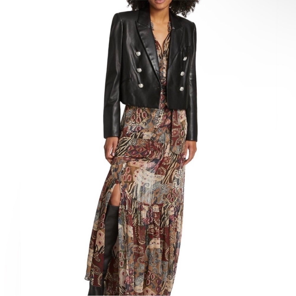 Veronica Beard cropped leather blazer - Picture 2 of 9